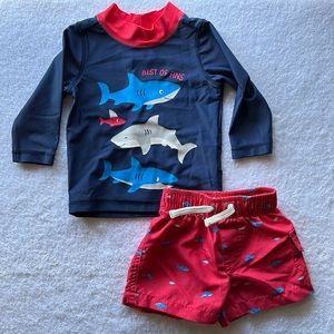 Carter’s boys swim set. 3 months, worn 1x